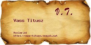 Vass Titusz névjegykártya